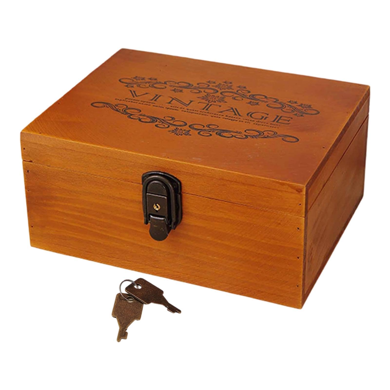 Harilla Organizador de Almacenamiento de la Caja de Recuerdo de Madera para Libros de joyería Caja de baratijas de joyería Decorativa compacta para, 25x19.5x11.7cm