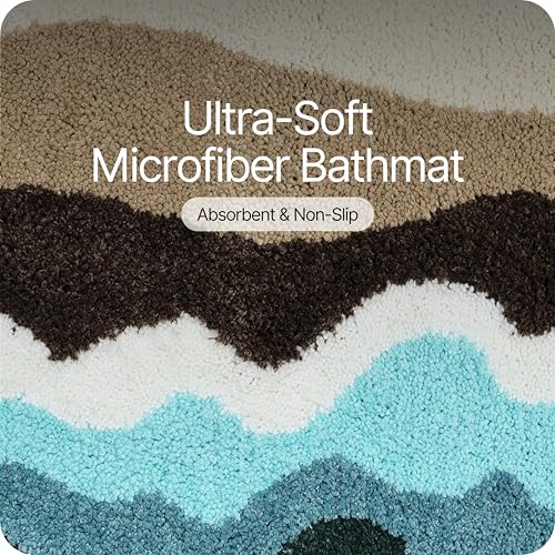 Image of Saral Home Microfiber Bath Mat 38x60 cm | Ultra Soft, Super Absorbent & Anti-Skid | Quick Dry Door Mat for Bathroom, Bedroom, Kitchen & Entrance | Multicolor (Pack of 1)
