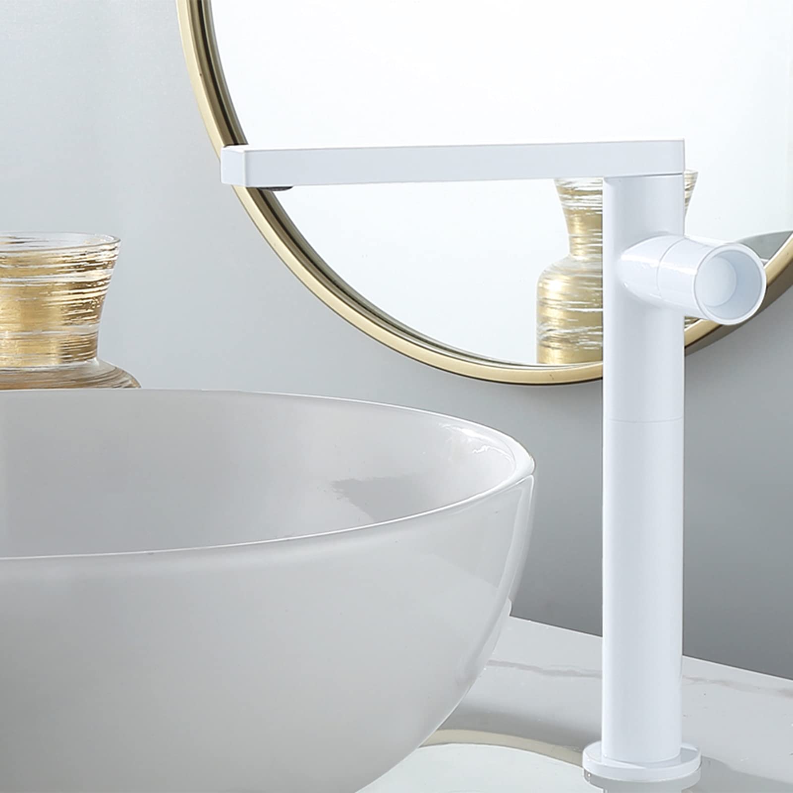 Mitigeur de lavabo pivotant à 360° en laiton anti-éclaboussures pour eau chaude et froide