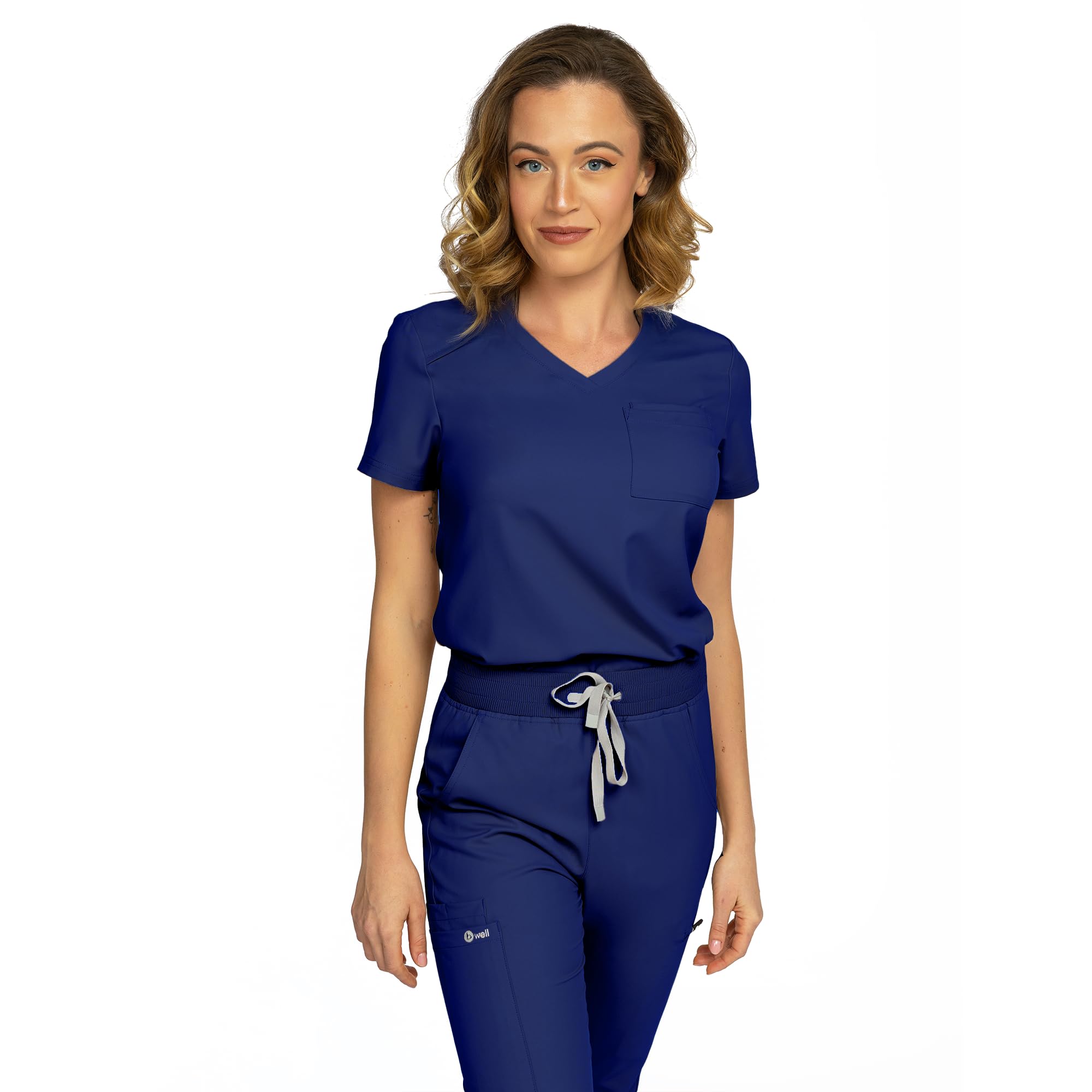 B-well Aurelia Casaca Sanitaria Mujer Antibacteriana Resistente a Olores Antiarrugas Uniforme Médico