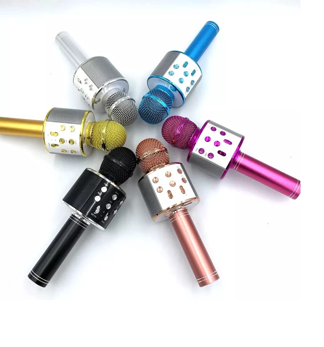 ISMMIK Karaoke Wireless Bluetooth Microphone for Kids, 5-in-1 Portable Handheld Karaoke Mic Speaker Player Recorder with Adjustable Remix FM Radio for Kids Adults Birthday Party KTV Christmas