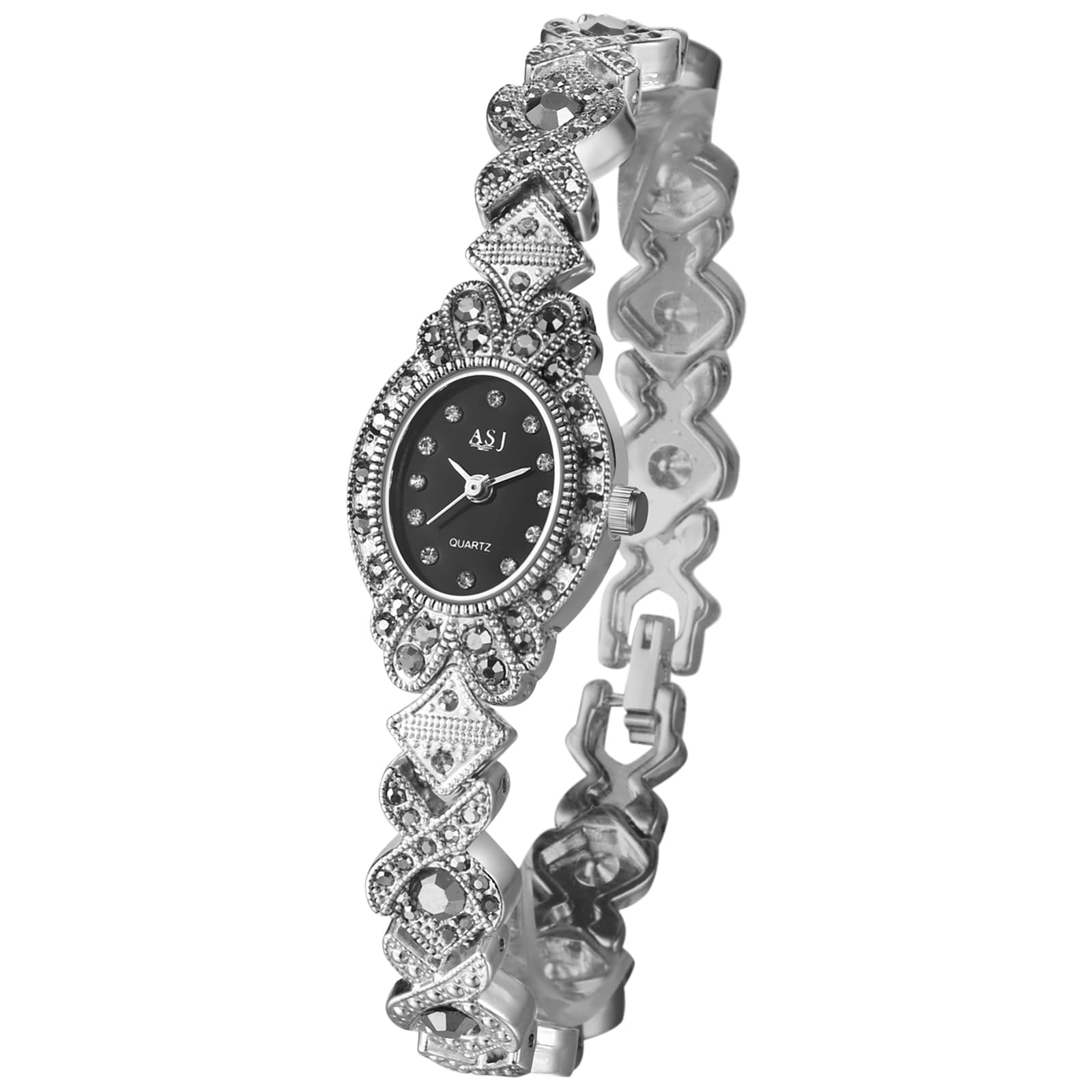 JewelryWe Dameshorloge, kwarts, analoog, rond, klein, roségoud, waterdicht, verstelbare roestvrijstalen armband, voor dagelijks gebruik, armband