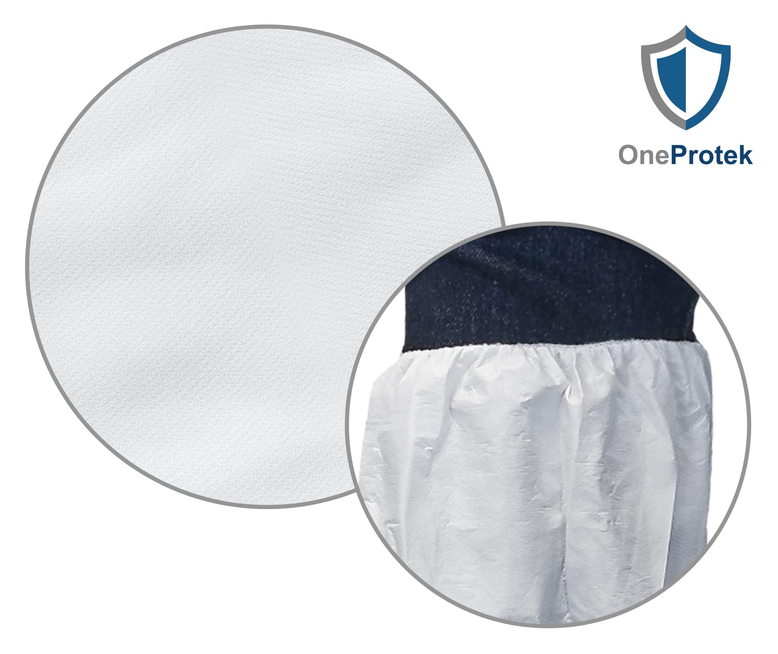 50 Surchaussures jetables OneProtek - Lot de 25 paires de Couvre Bottes, Respirantes, Protection et Maintien élastique confortable - Taille Unique, Blanc