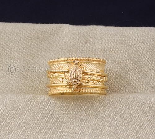 Miniatura 4 de Tortoise Spinner Ring, Handmade Spinner Ring, Spiritual Spinner Ring, 925 Silver Ring, Bohemian Spinner Ring, Tortoise Spinner Gold, Spinner Ring