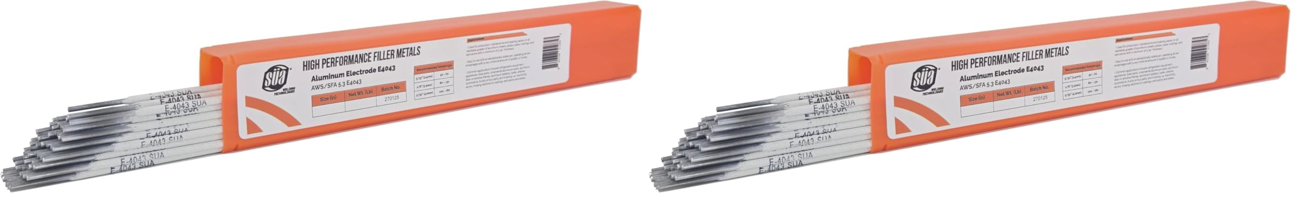 SÜA - Aluminum E4043 Stick Electrode Rod 1/8'' x 14'' - (1 Lb) (Pack of 2)