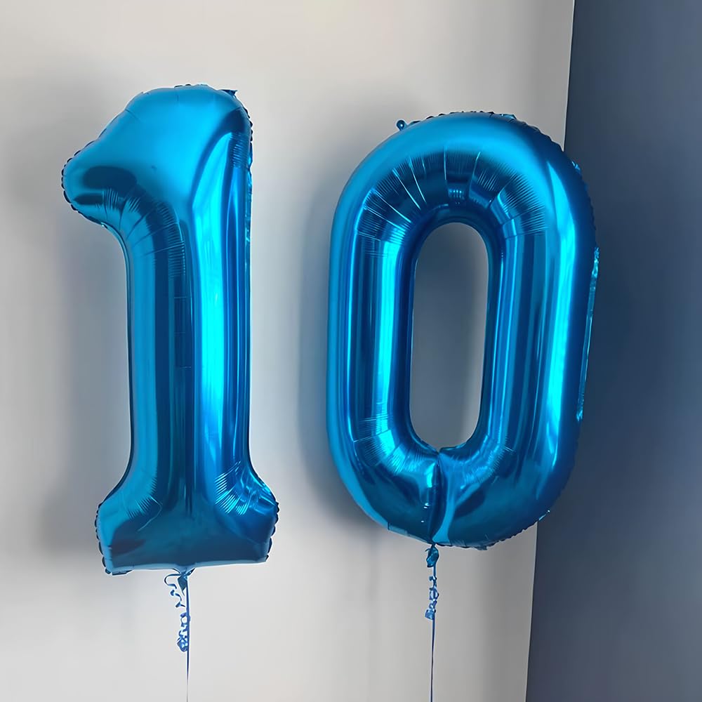 Foil Globo Número 5 Azul 40" (101cm), Inflable Helio o aire, Gigante Numeros 0-9, 10-19, 20-29, 30-100, Grande Globos Decoración para La Boda Aniversario y Cumpleaños Fiestas — view 215