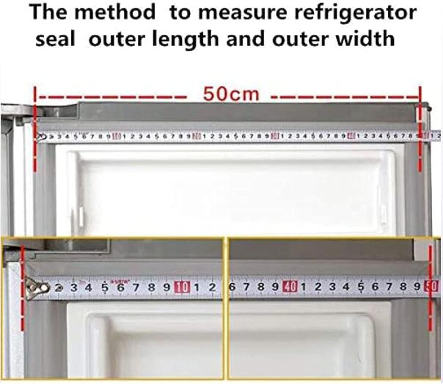 Sello magnético universal personalizado para puerta de refrigerador, piezas de refrigerador de todos los tamaños, blanco/gris (Blanc)
