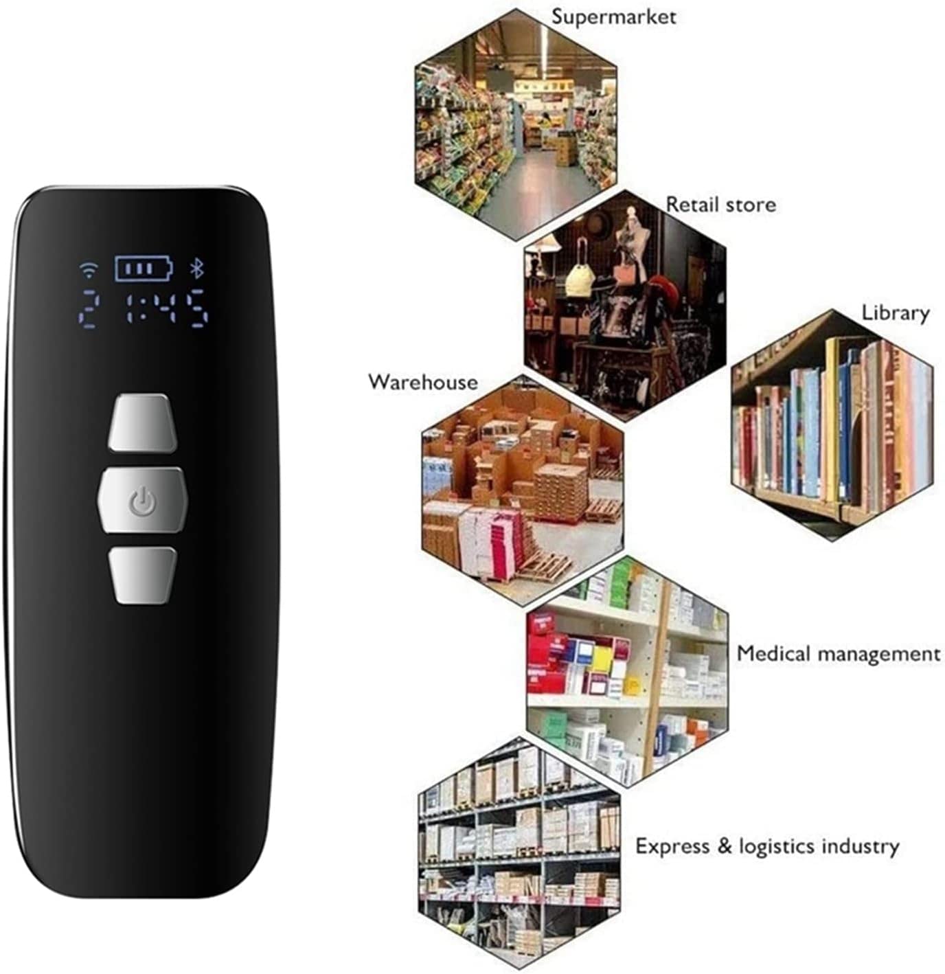 Mini przenośny skaner Bluetooth 1D 2D bezprzewodowy skaner kodów kreskowych z zamiatarką do przechowywania ekranu