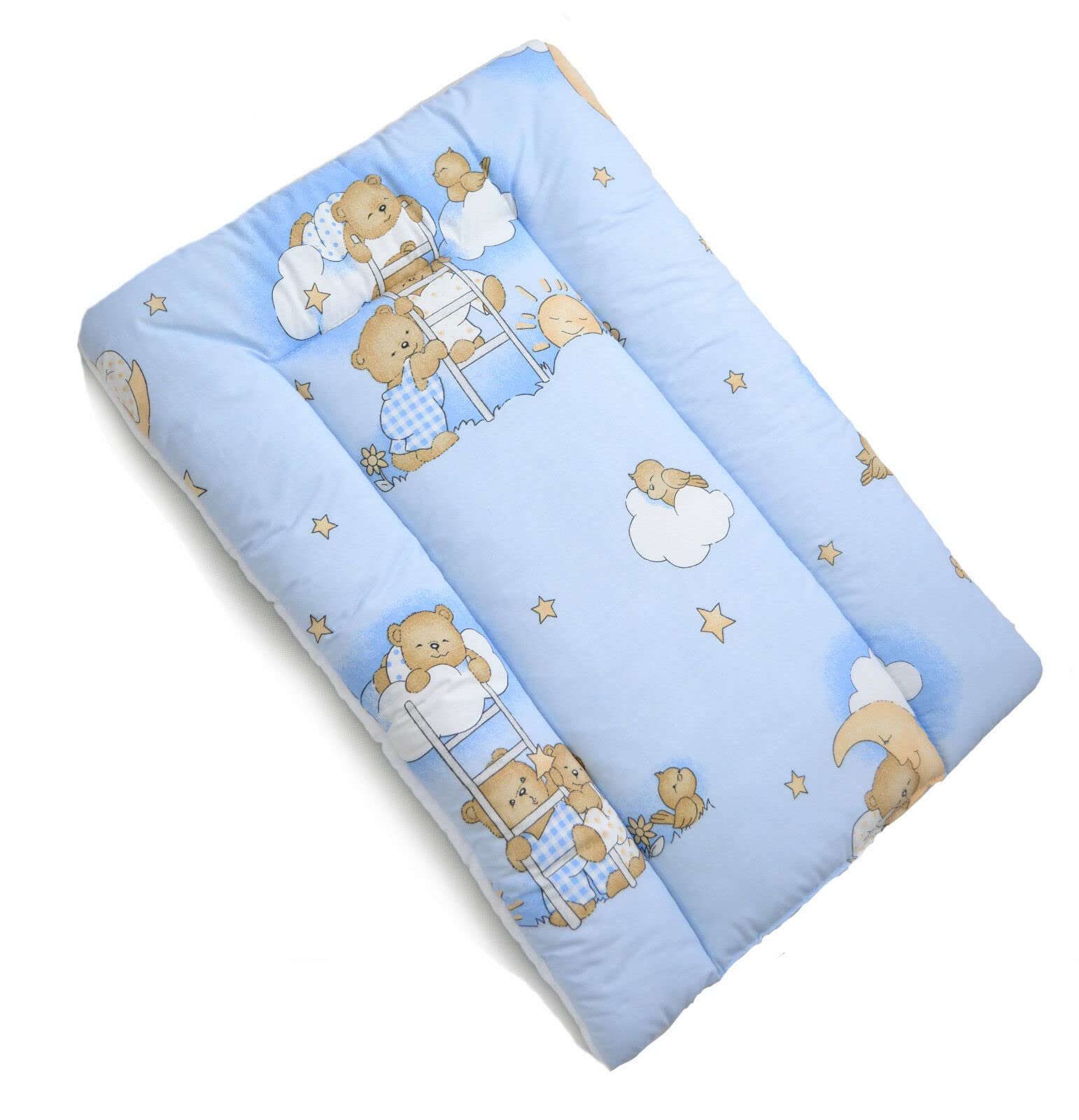 BABYMAM Baby Changing Mat 100% Cotton Padded Soft Nursery for Unit (Ladder Blue)
