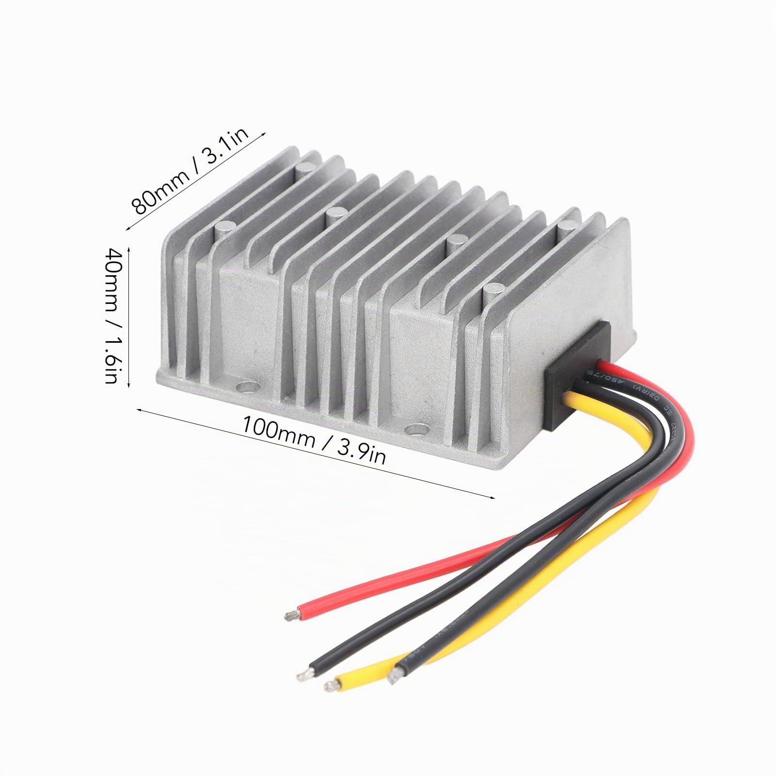 Convertitore DC-DC Step Up Boost, regolatore di tensione impermeabile ad alta potenza da 480 W, trasformatore da 12 V/24 V a 48 V/10 A per sistemi di sicurezza dei veicoli.
