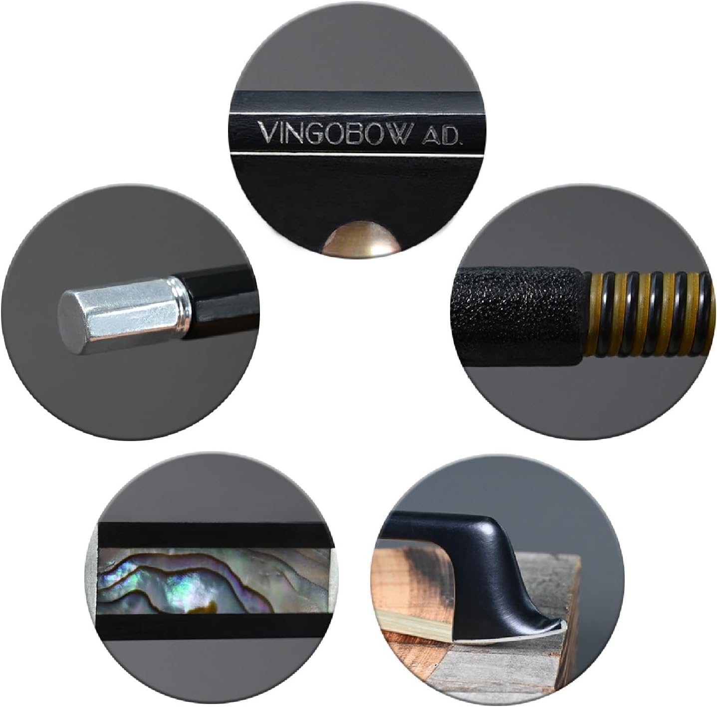 Elegant Carbon Fiber Violin Bow Full 4/4 Size 102V 74.5cm Full 4 4 for Professional Player High Level Ebony Frog Real Mongolian White Horse Hair Sweet Warm Sound Straight Smooth Screw Well Bouncy