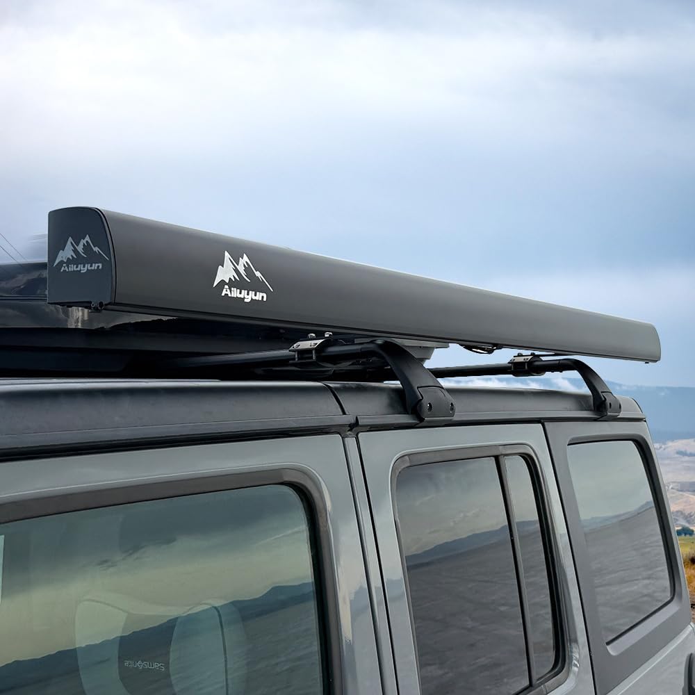 Aluminum Car Side Awning, 6.56 x 8.53 ft, Waterproof & UV Protection, One-Person Quick Setup, for Outdoor Camping, Overland & Travel, Fits Jeep, SUV, Truck & Van