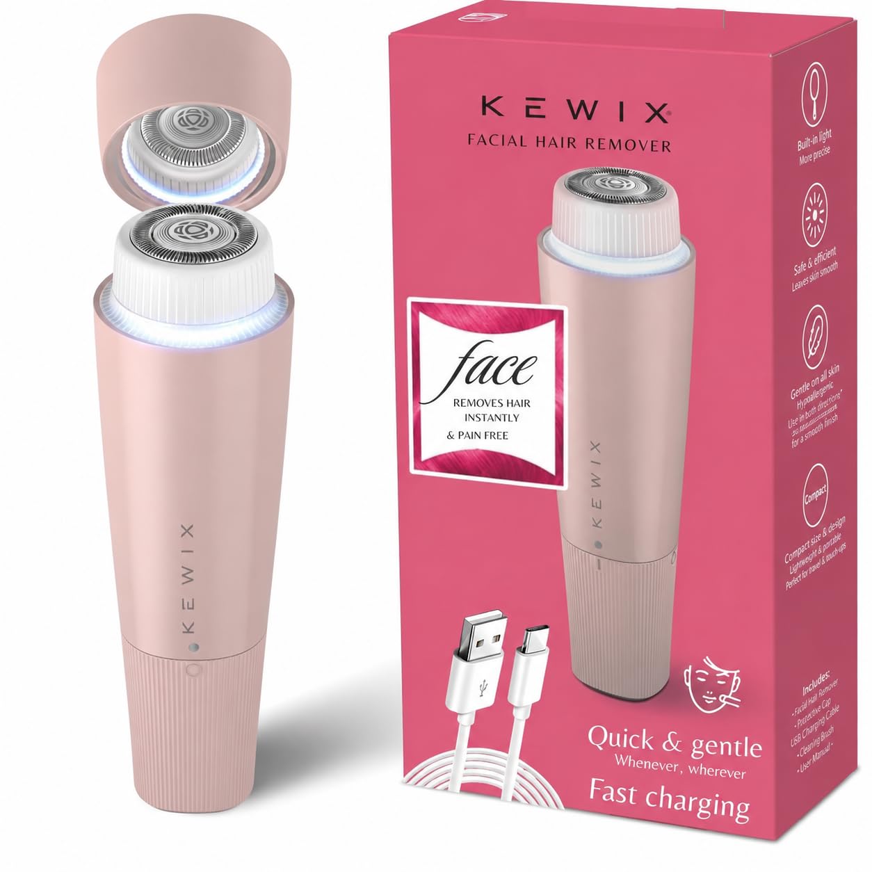 Portable Eyebrow Trimmer For Women, Epilator For Women, Facial Hair Remover For Women,Face, Lips, Nose Hair Removal Electric Trimmer (PH)