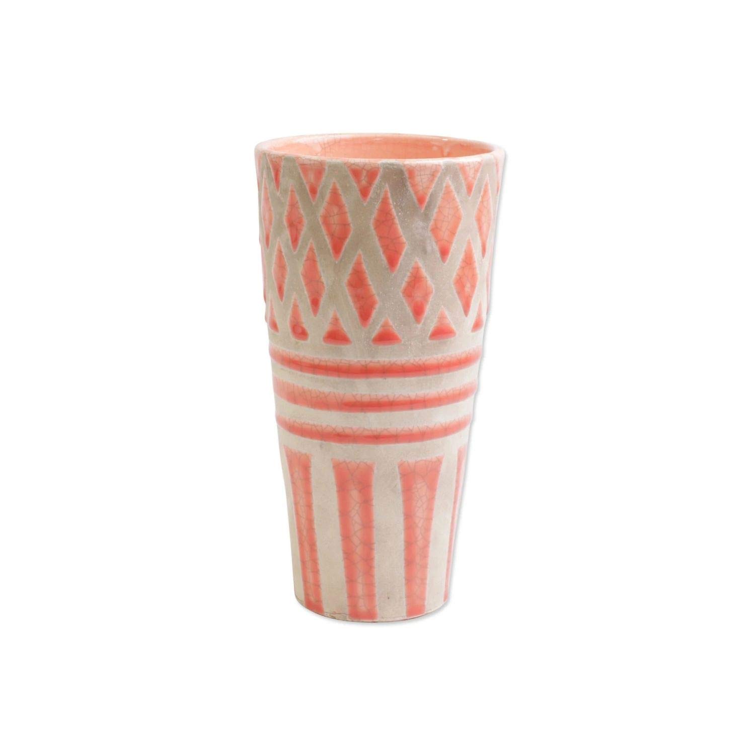 vietri viva garden geo coral tall vase