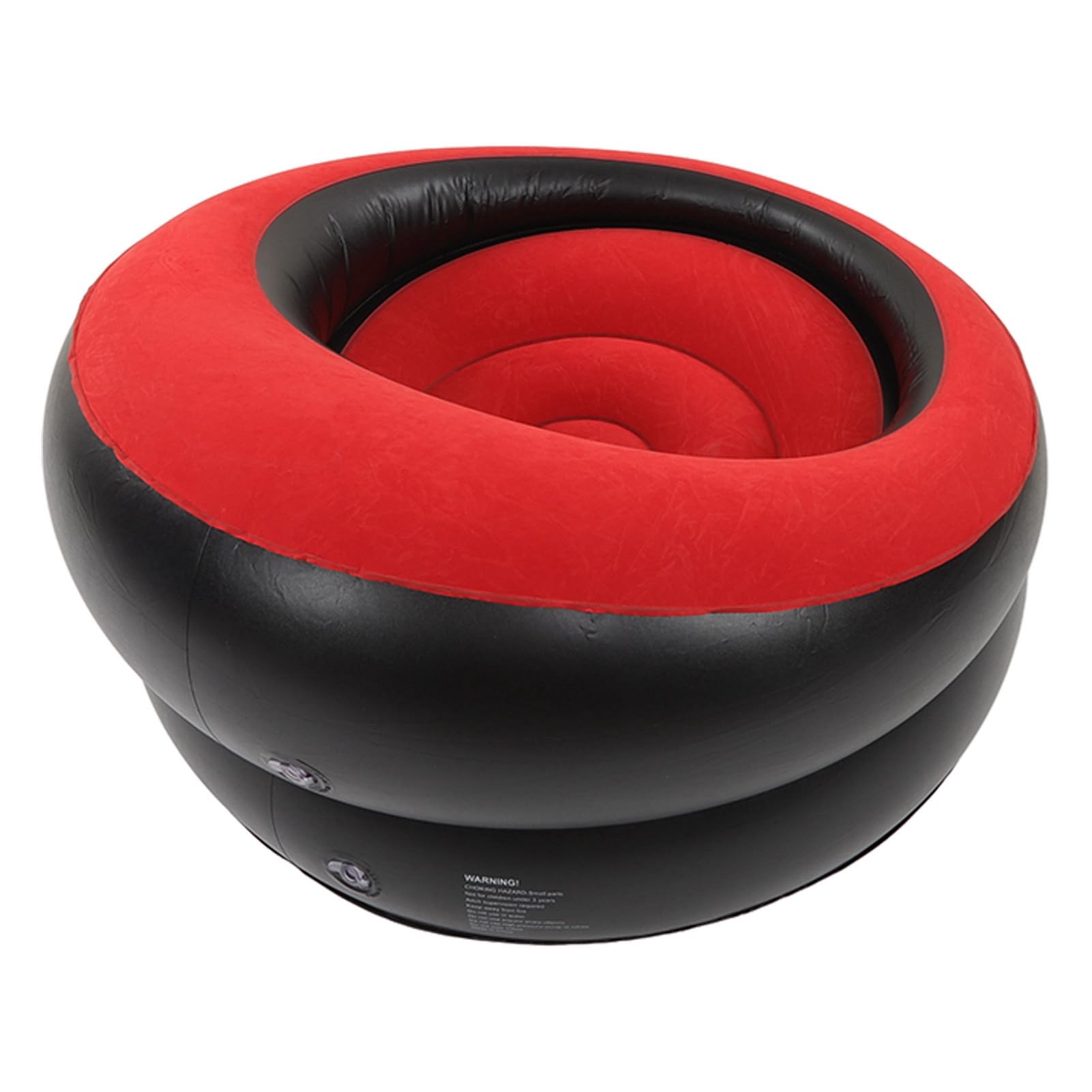 Sofá inflable de PVC flocado FTVOGUE sillón portátil de 78 x 75 cm para salón y dormitorio rojo
