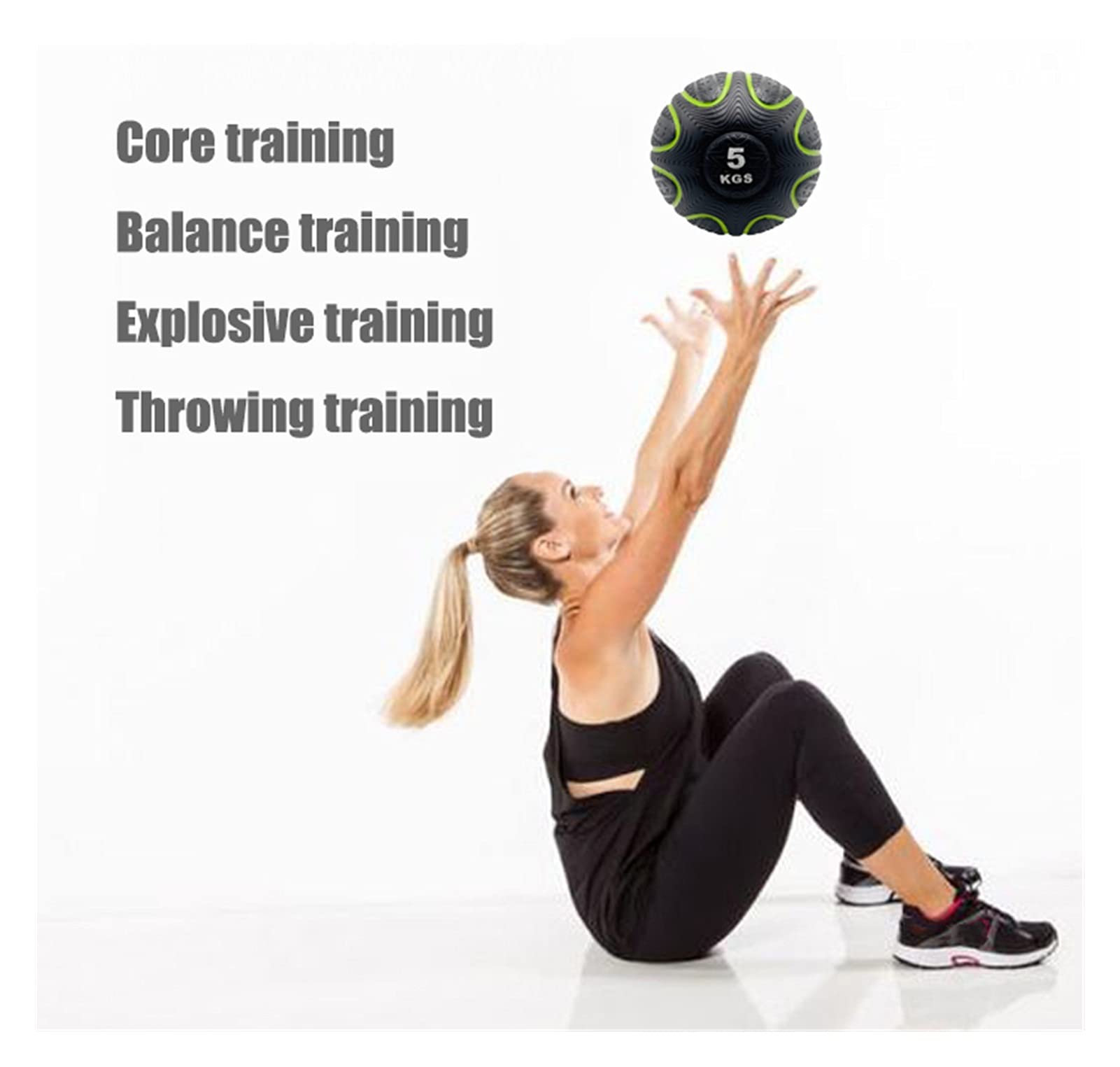 Pelota Medicinal Bola De La Bola De La Medicina De Goma Bola De Fitness, Masculino Y Femenino Core Training Cross Training Ball Ball, Gym Gym Equipamiento Deportivo (Size : 5kg/11lb)