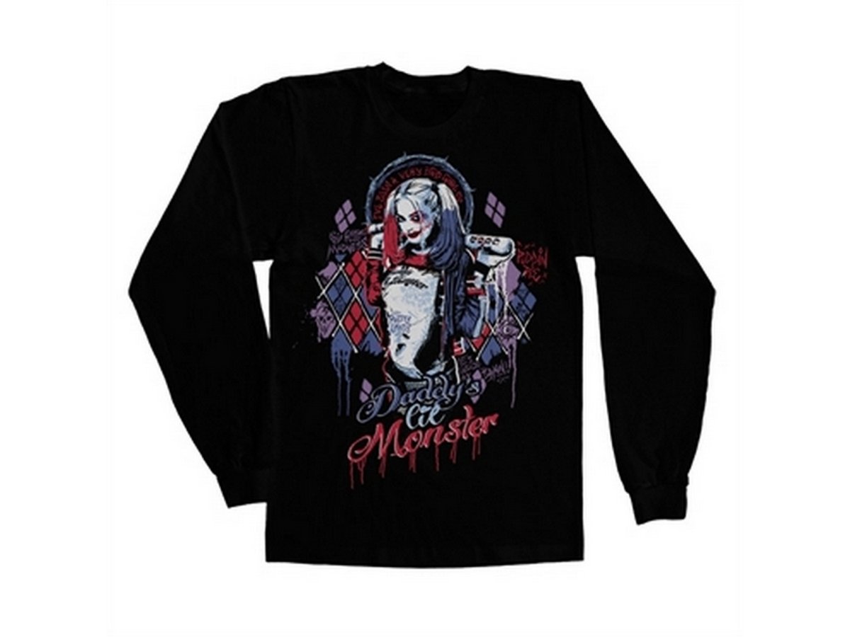 Suicide Squad Officially Licensed Merchandise Harley Quinn Long Sleeve Tee, (Black) XX-Large
