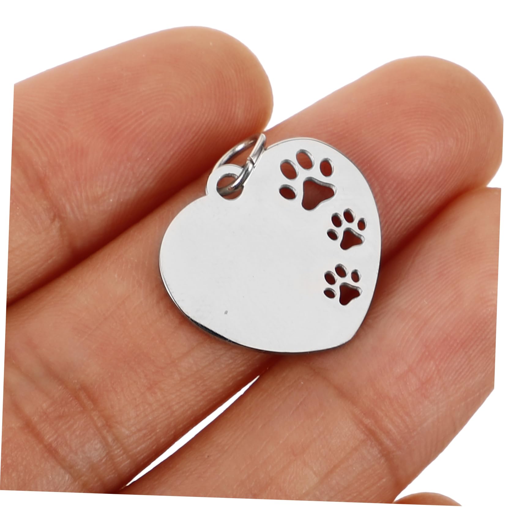 YARNOW Lot De 4 Médailles Didentification pour Chien en Acier Inoxydable Motif Cœur Et Patte 10 Pièces X 4