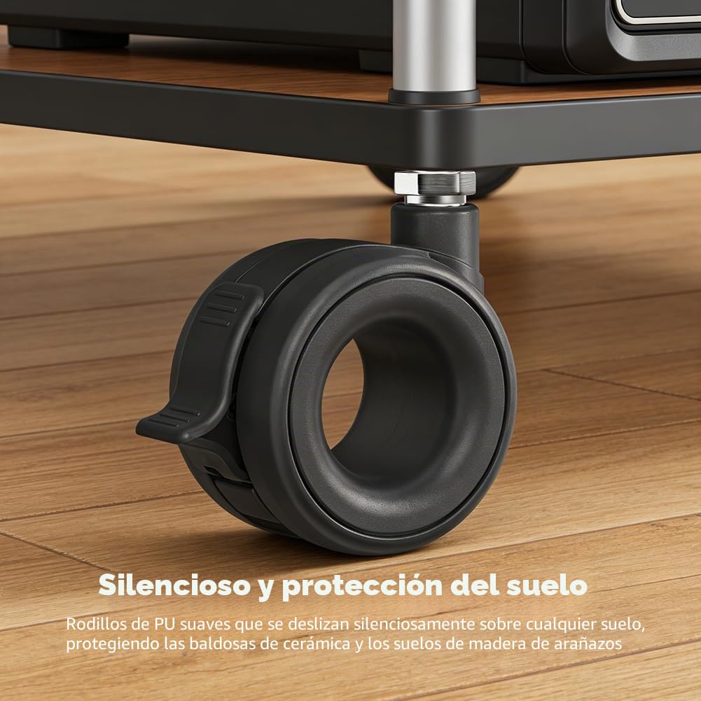 Ruedas para muebles con freno, juego de 4 ruedas, ruedas de transporte, ruedas de carga pesada negras, hasta 80 kg de capacidad, ruedas giratorias de ø65 mm con perno de rosca M8, ruedas para muebles