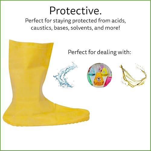 Miniatura 5 de Cordova LBC10L - Botas unisex de seguridad para adultos, de goma natural amarilla, estilo sobre calzado, grandes, grandes, grandes de EE. UU