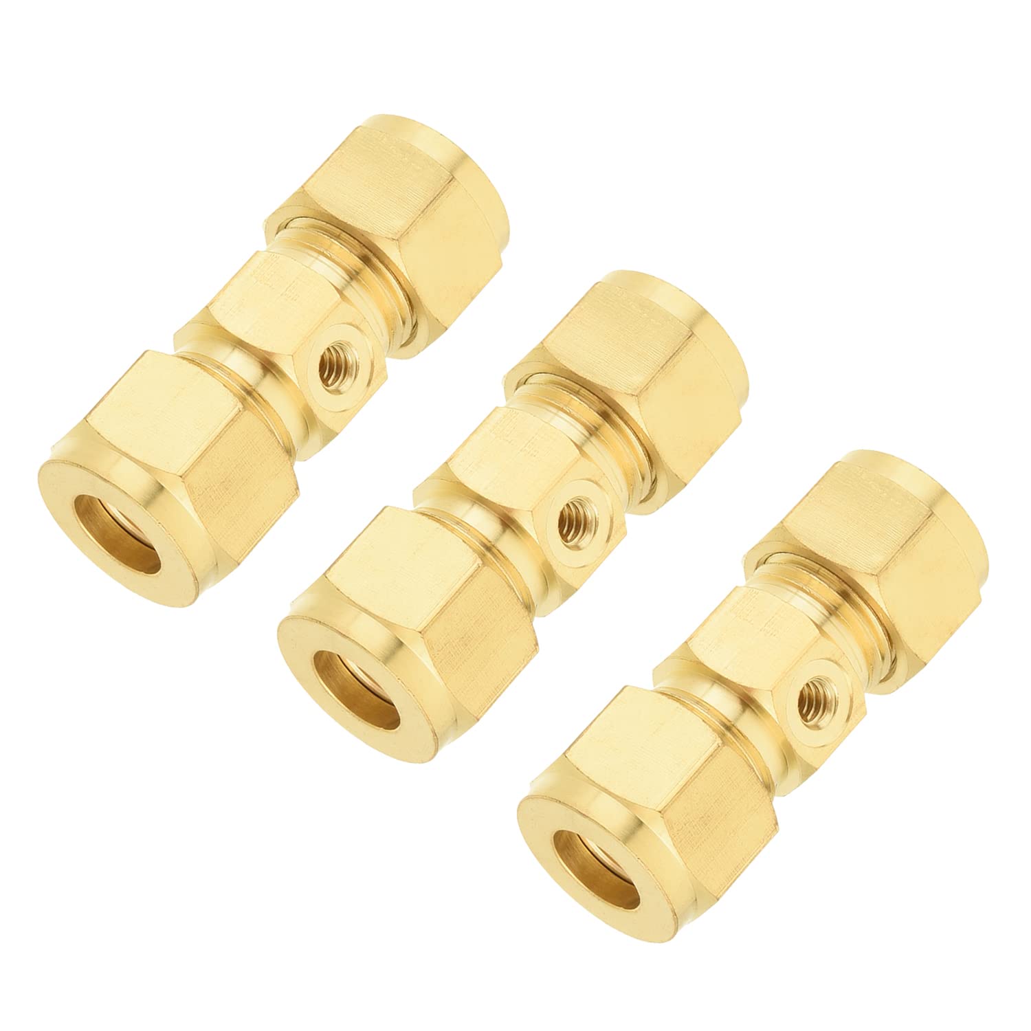 MroMax Raccordo A Compressione In Ottone – 3 Pezzi, 6 Mm, Per Tubi Da Irrigazione – Filetto 9/16-16