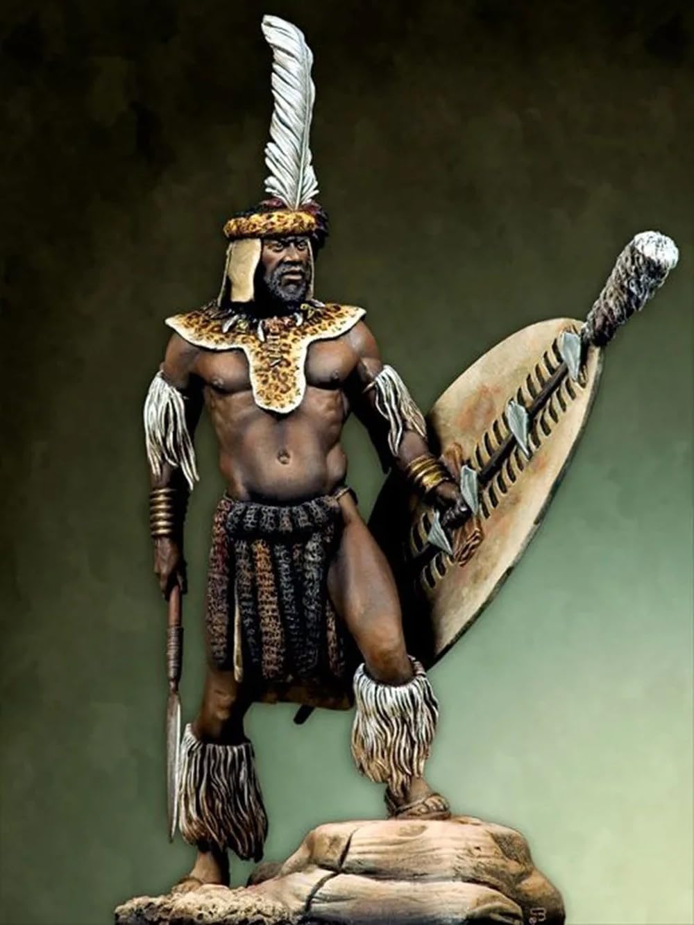 New Unassembled 1/24 75MM ANCIENT SOLDIER Zulu warrior man Resin Figure Unpainted Model Kit