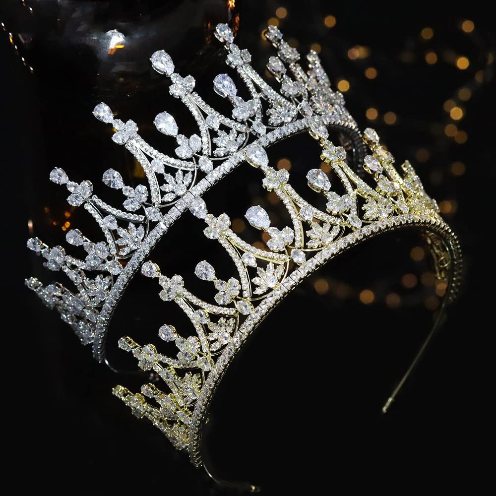 Biżuteria do włosów korona tiary dla kobiet poziom 5A pełne tiary ślubne korony ślubne księżniczka słodka 16 nakrycie głowy akcesoria do włosów firmy, srebro