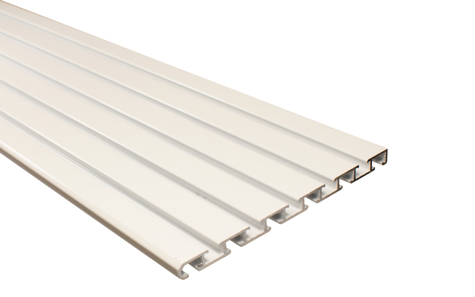 Gardinenschiene 5 und 6 läufig aus Aluminium in weiß, 450 cm (3 x 150 cm)