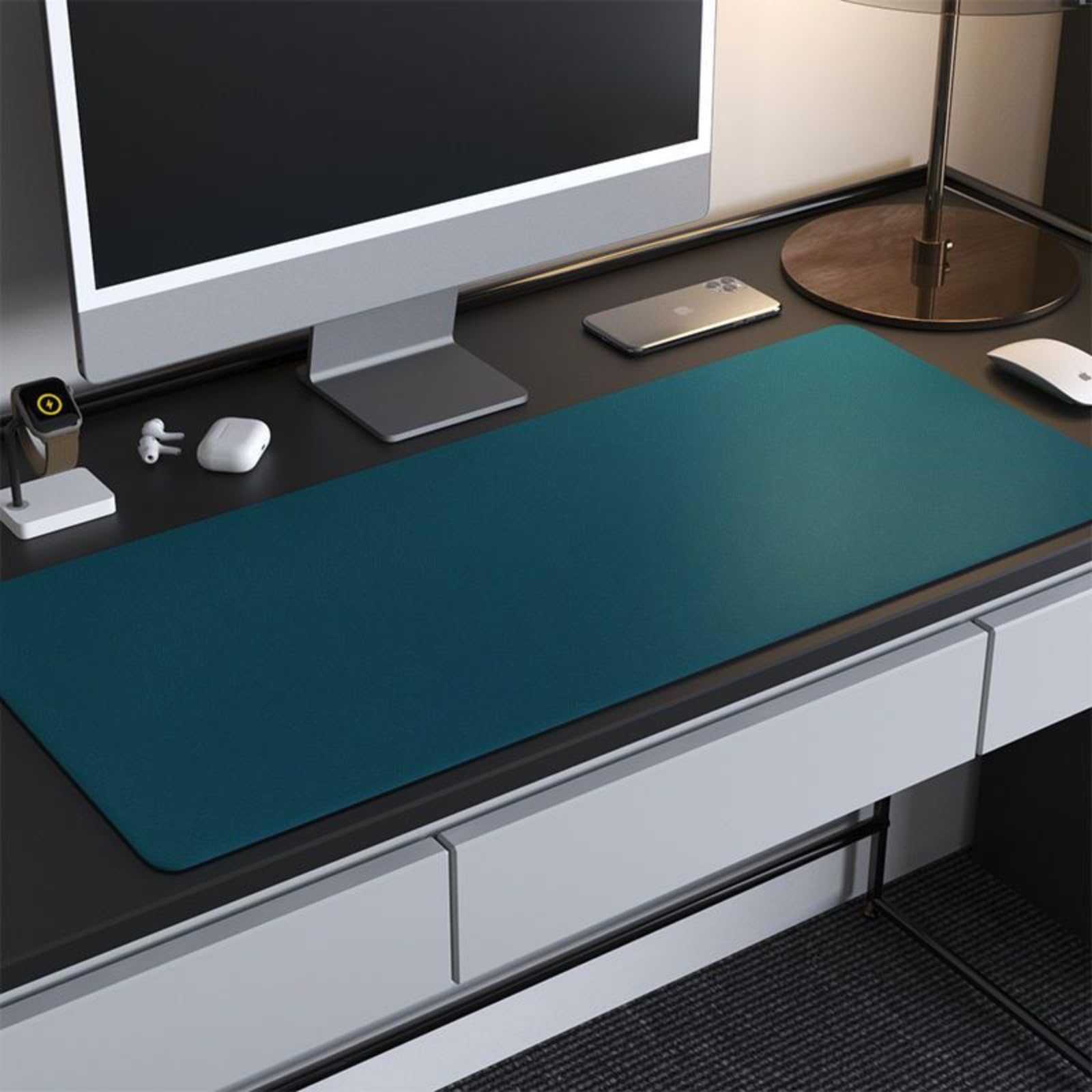 Tappetino per mouse completo in pelle PU, grande protezione per tappetino da scrivania multifunzionale, tappetino da scrivania ergonomico antiscivolo, tappetino per mouse impermeabile per ufficio