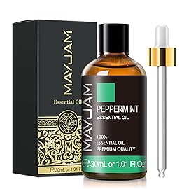Peppermint Essential Oil, MAYJAM Peppermint Oil for Diffusers for Home, 30ML Pure Essential Oils for Humidifiers or DIY Bath Bomb for Home-1.01FL.OZ