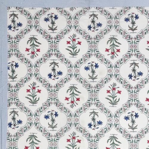 Image of ElanorHomes 240 TC Cotton Double King Size Bedsheet | Ultra-Soft & Skin-Safe | Breathable Summer Comfort | 93x108 inches with 2 Pillow Covers (Rajwada Jaal)