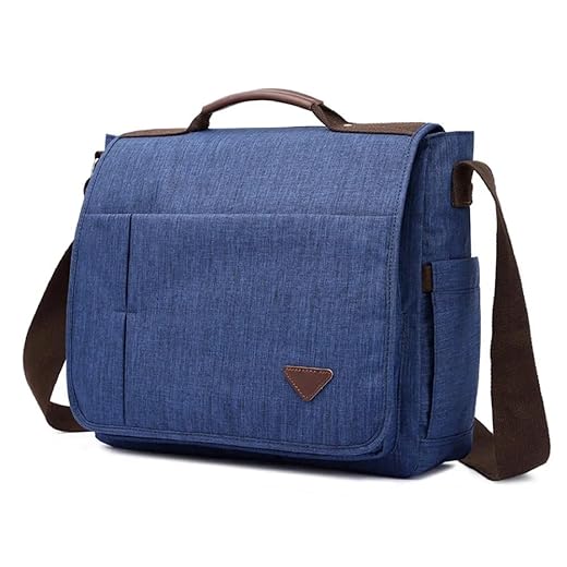 ZAFIN - Bolsa Transversal Pasta Mensageiro Carteiro Grande Notebook 15.6 Resistente Para Trabalho Negócios