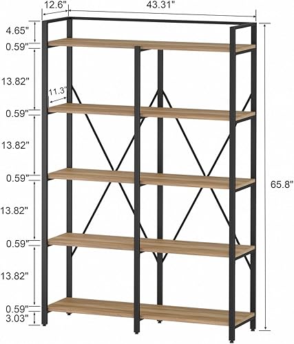 Miniatura 2 de BON AUGURE Estanterías industriales y estanterías, estantería Etagere de 5 niveles, estante de escalera de esquina, estantería de esquina de madera