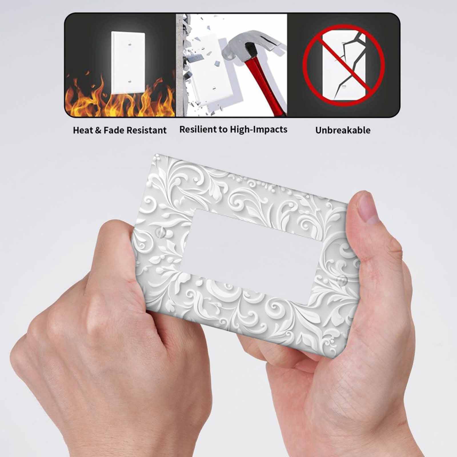 Decorative Wall Plates - White Tree Vine Switch Covers -4 Decorative Wall Plates - White Tree Vine Switch Covers -4