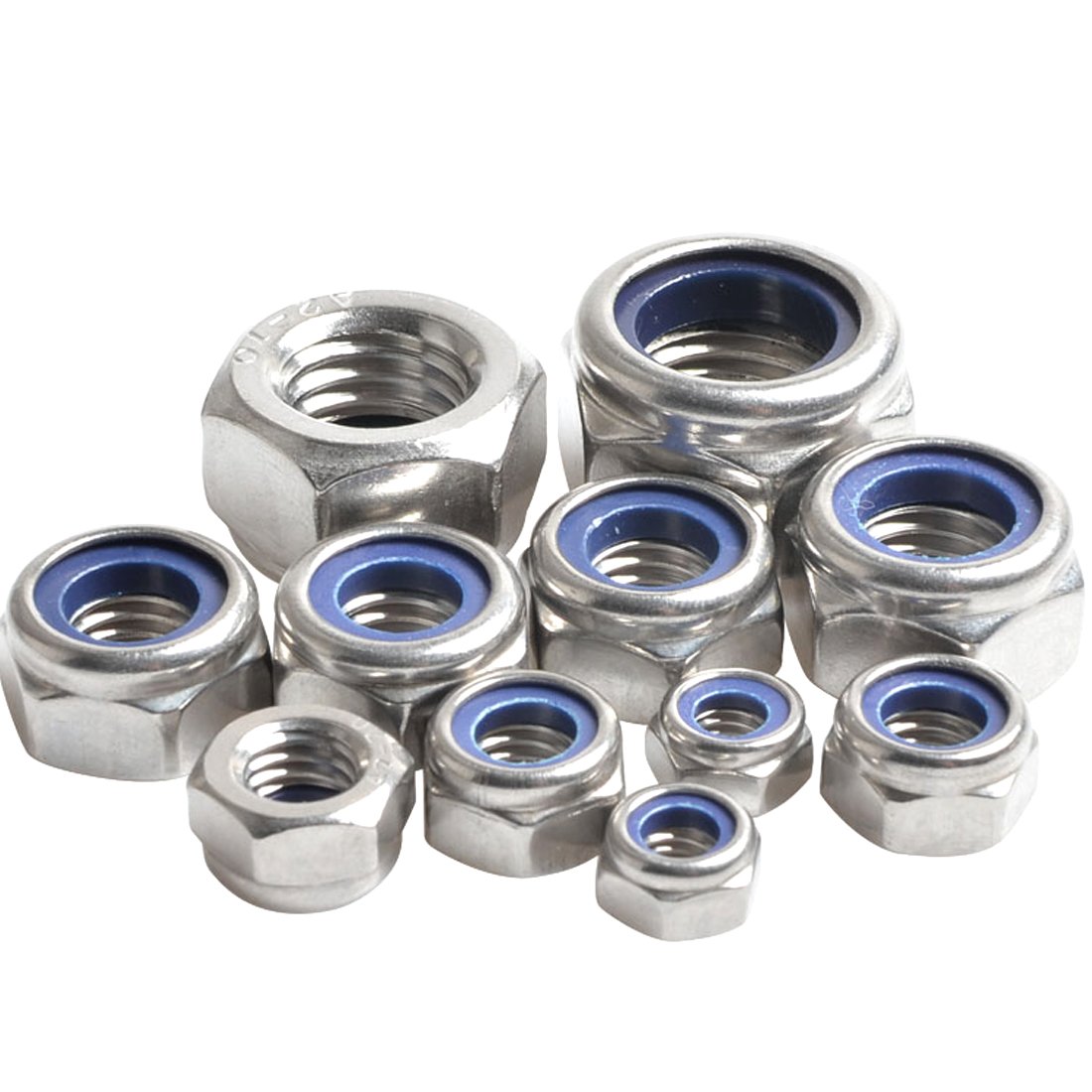 Buy 50Pcs M3 304 Stainless Steel Nylon SelfLocking Hex Nuts Screw nut