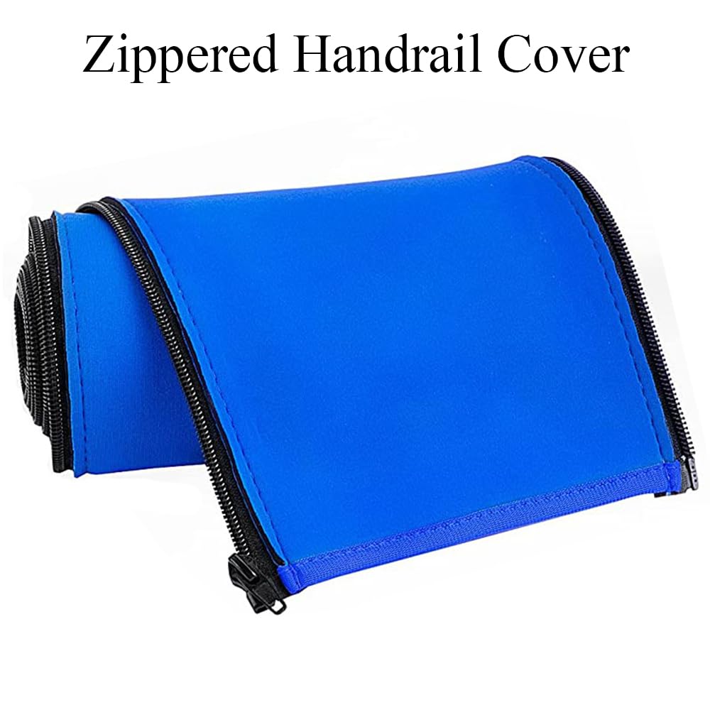 Cubierta para barandilla de piscina de 300 cm, cubierta de neopreno antideslizante resistente con cremalleras para escalones de escalera