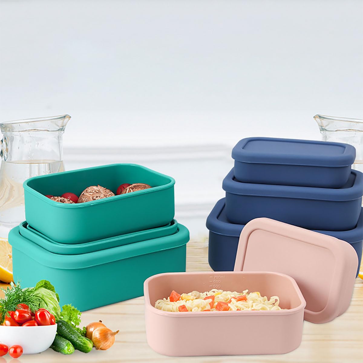 タッパーウェア食品保存容器 蓋付き3個セット