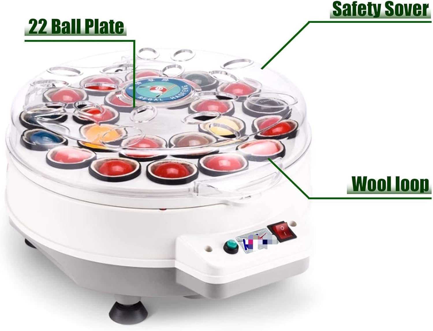 22-Ball Automatic Pool Ball Cleaner & Polisher Machine - Electronic Billiard & Snooker Ball Cleaner (Holds Full 22-Ball Set) for Ultimate Shine & Maintenance