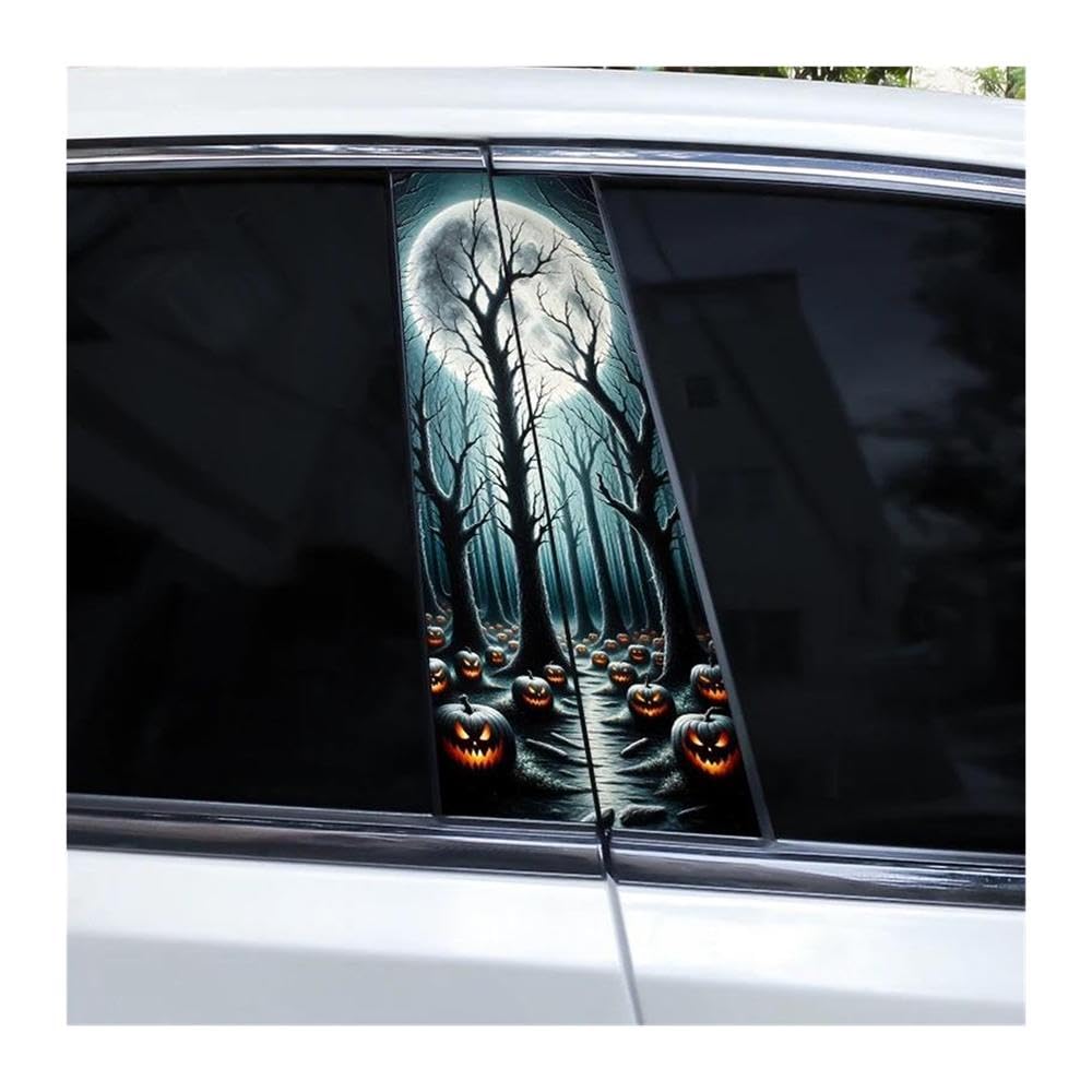 Body Parts 2pcs Car B-Pillar Decorative Stickers Halloween Scenery Man Car Center Column Sticker DIY Vinyl(E)