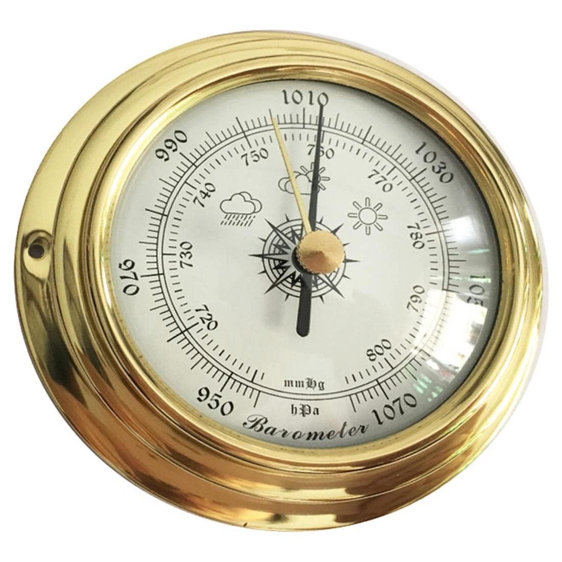 Barometro da parete per la casa, manometro analogico per la pressione atmosferica 950-1070 hPa, indicatore di tendenza meteorologica per interni ed esterni con cassa in metallo, arredamento classico