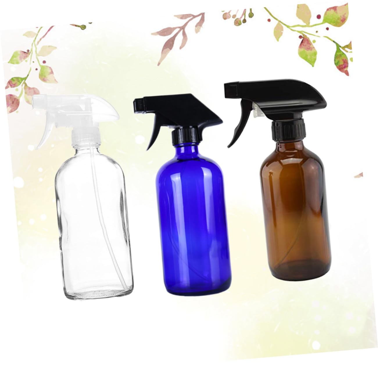 SOLUSTRE Set 3 Bottiglie Spray Ricaricabili 500ml in Vetro per Viaggio | Nebulizzazione Uniforme, Leggere e Riutilizzabili, per Profumo e Essenze Pure, Confezione da 3 Pezzi