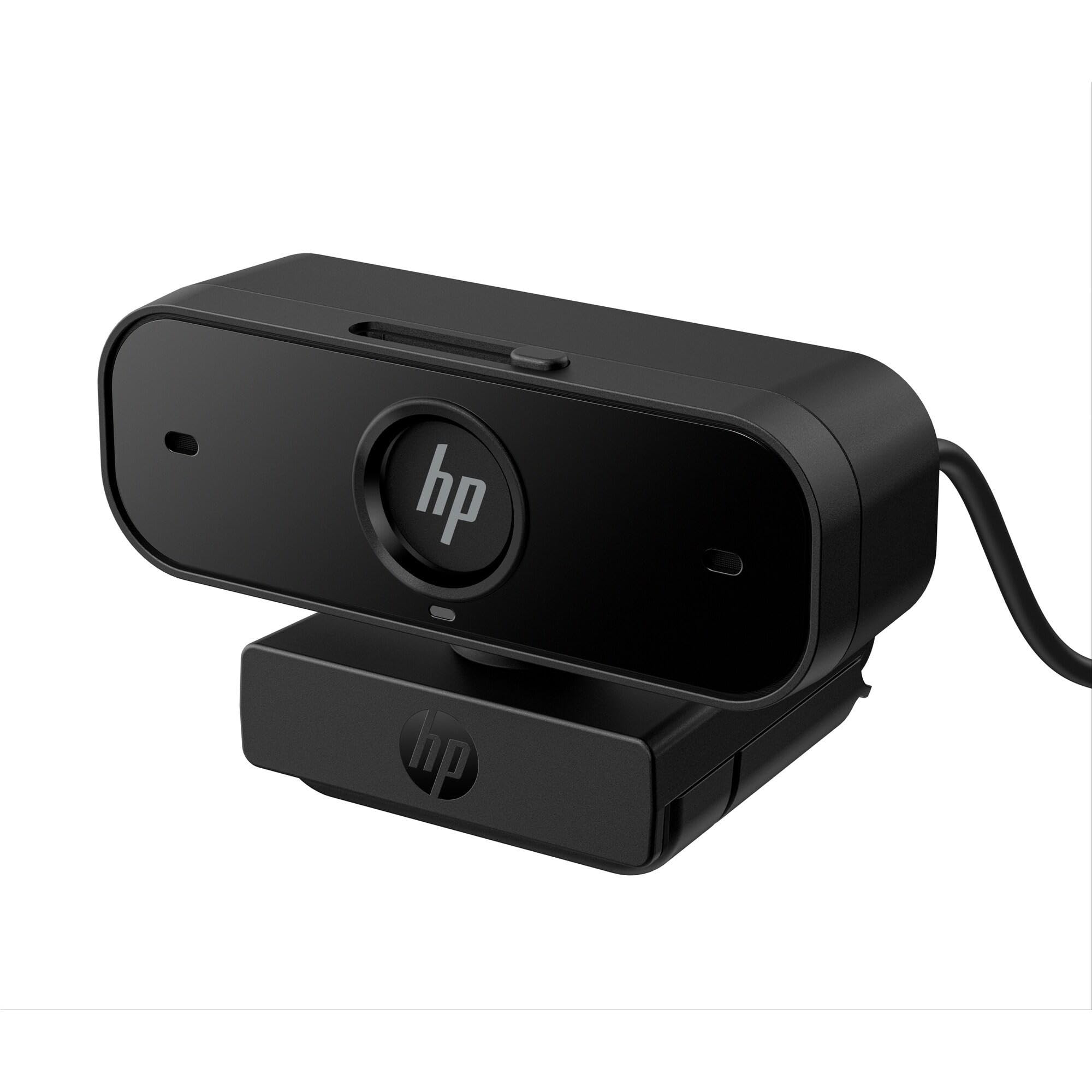 HP 430 Webcam FHD 1080p, Messa a Fuoco Automatica, Rotazione a 360°, Campo Visivo fino a 85°, Doppio Microfono con riduzione del Rumore, Compatibile con Zoom, Coperchio Privacy, Nera