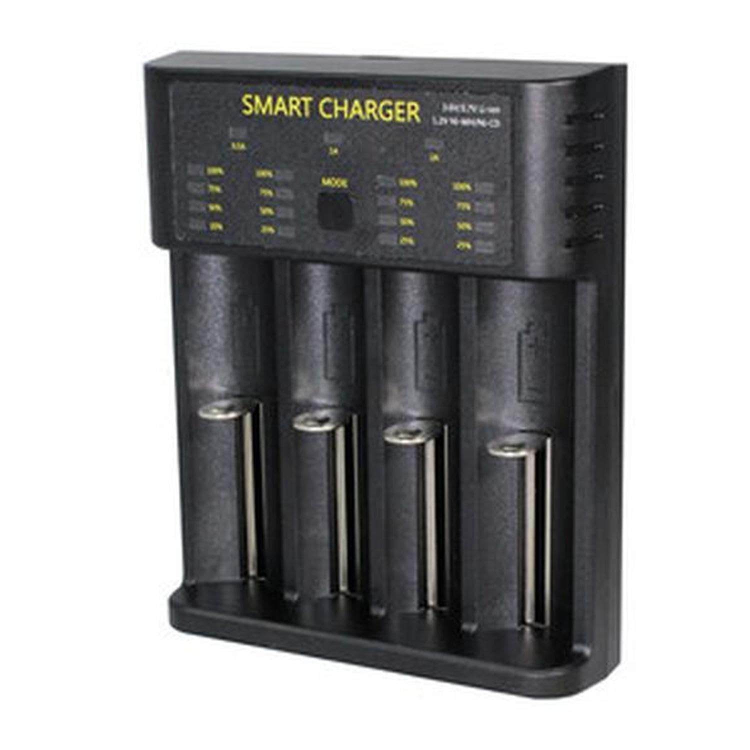 VoltShine Chargeur de piles rechargeables Li-Ion/Ni-MH/Ni-CDjusqu'à 4 piles à la foisCompatible avec jusqu'à 5 tailles différentes de piles (universel par USB)