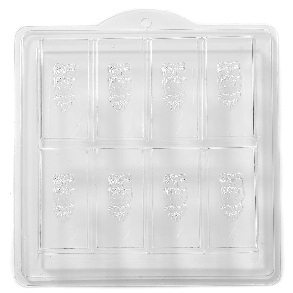 8 Cavity Owl Embossed On Rectangle Soap/Bath Bomb Mould Mold H02 x 10