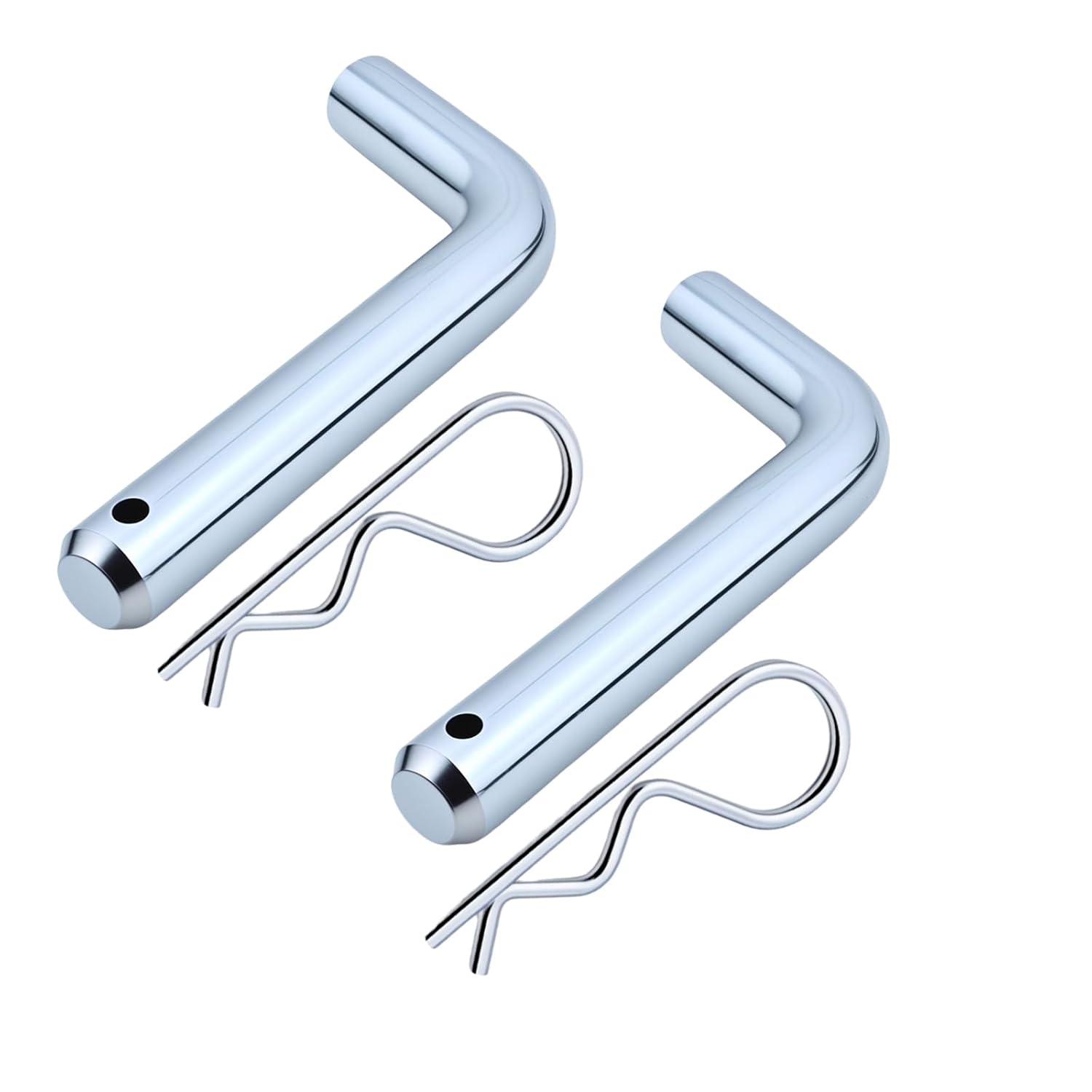 2 Pack Trailer Hitch Pin & Clip with Grooved Head, Heavy-Duty Carbon Steel Construction, 5/8-Inch Diameter, Fits 2-1/2 or 3-Inch Receiver, Clear Zinc-Plated, for Towing Security Quick & Simple Setup