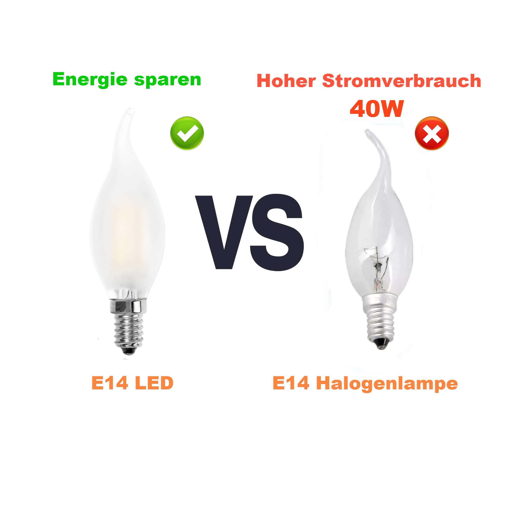 10 Ampoules LED Bougie 7W E14 – Lumière Du Jour 6500K, 560Lm, NCC-Licht