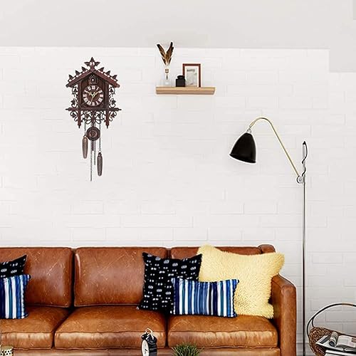 Miniatura 3 de Reloj de pared de madera de cuco, reloj de péndulo retro, hecho a mano, reloj de pared, reloj colgante de cuarto de bebé, para sala de estar,