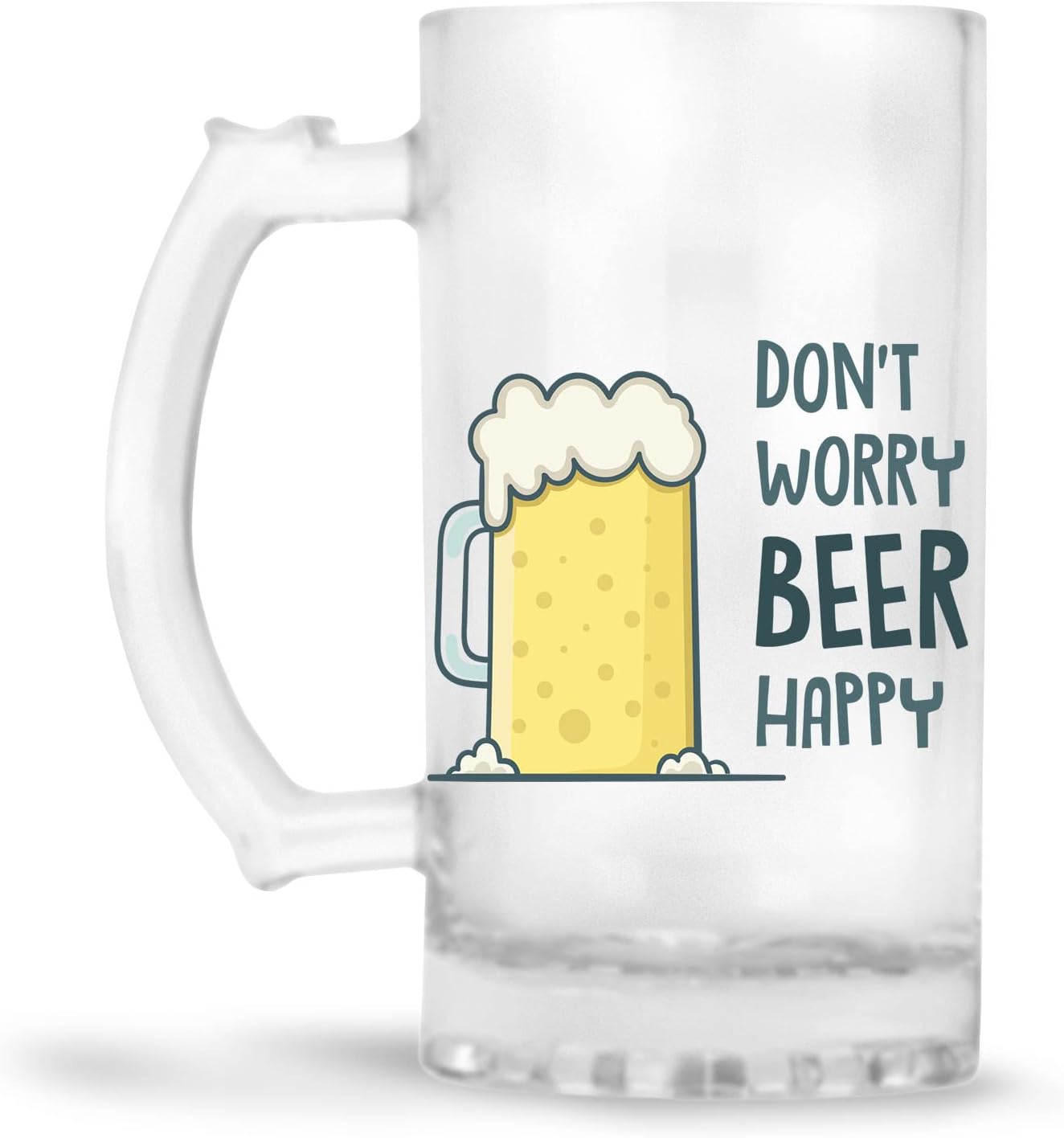 Printed Beer Mug with Handle Quotes Printed for Freezer Gift for Men Dad Brother Husband Son Boyfriend Friends (470 ml)(BRMUG-1)