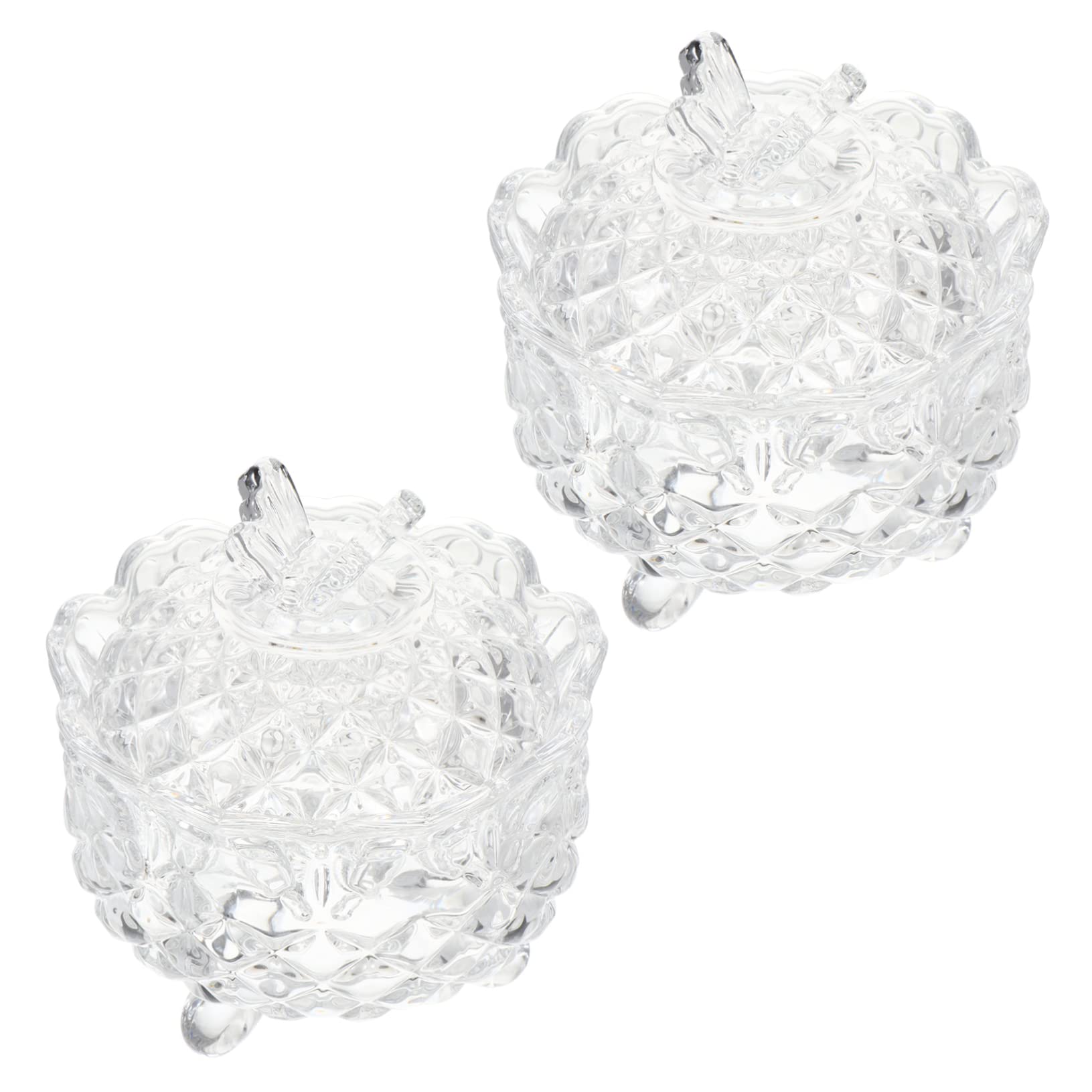 SOLUSTRE Tarro de Cristal Transparente Tapa en Forma de Mariposa, Juego de 2 Piezas, Diseño Elegante y Compacto para Almacenar Dulces y Caramelos