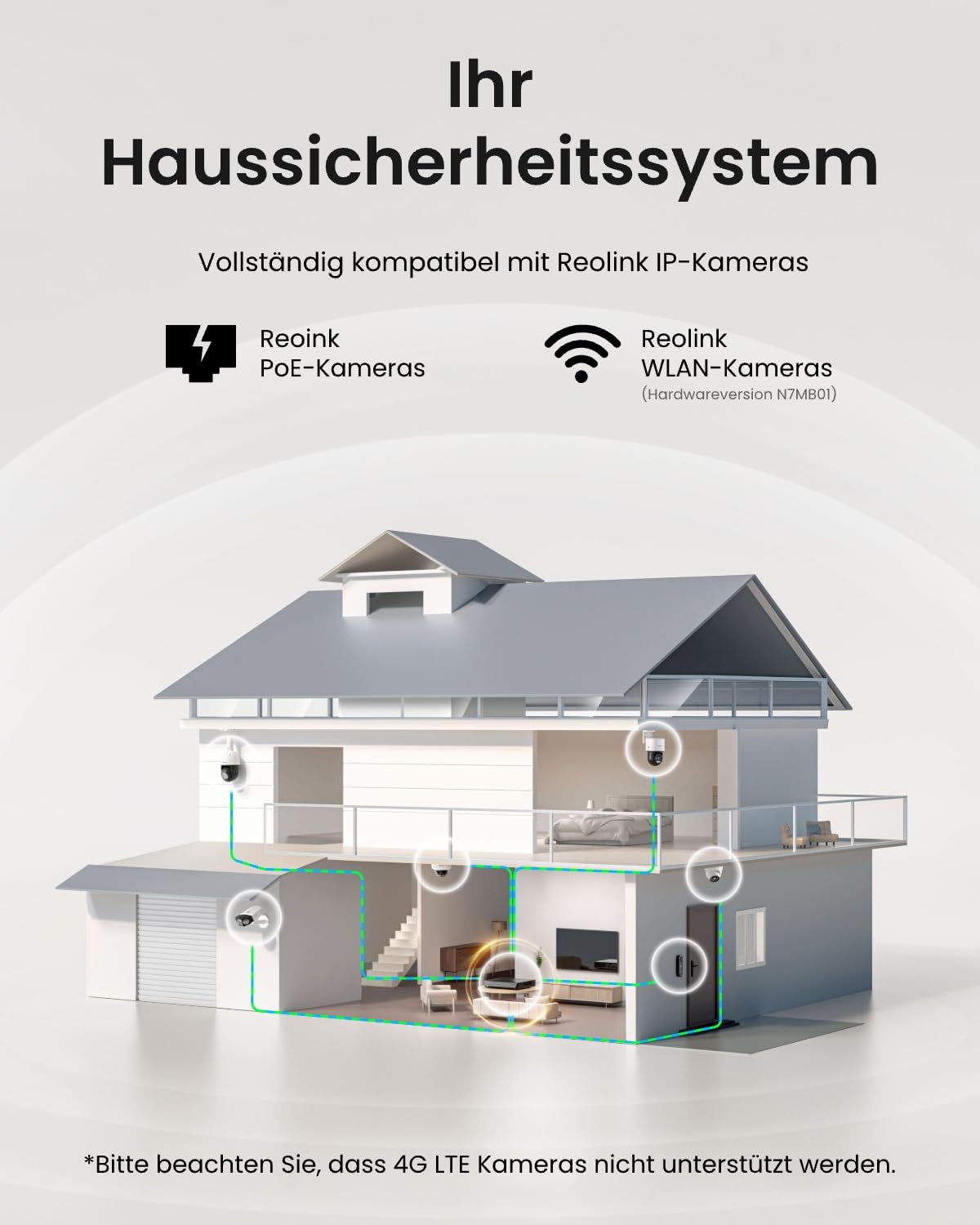 Reolink 8CH 4K PoE NVR Überwachungssystem Rekorder, Videoüberwachung für Haus, Innen, Aussen Sicherheit. Unterstützt 16MP/12MP/4K/5MP/4MP HD IP Kameras, RLN8-410 NHD (Ohne Festplatte)